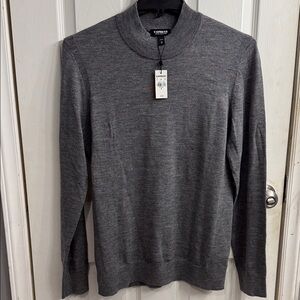 Express Men's Charcoal Crewneck Sweater